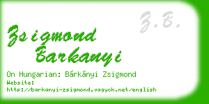 zsigmond barkanyi business card